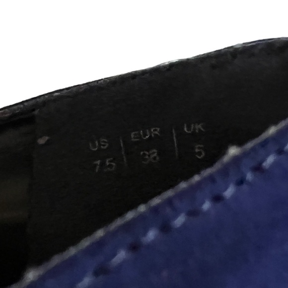 𝅺ALDO Women’s Platform Blue Suede Heels Size 7.5 - Picture 6 of 14